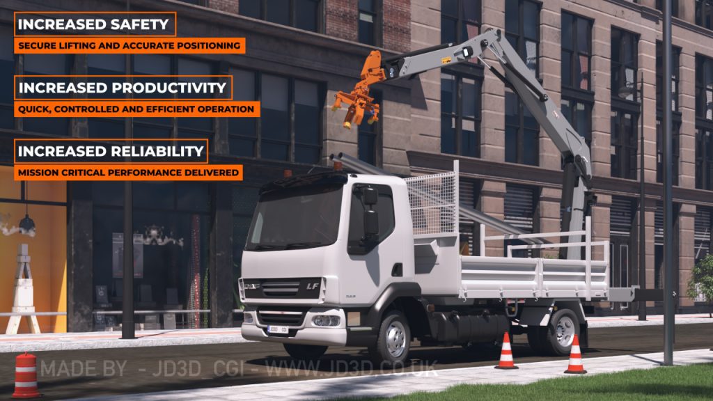 Stiill image from an explainer video animation showing off complex construction machinery