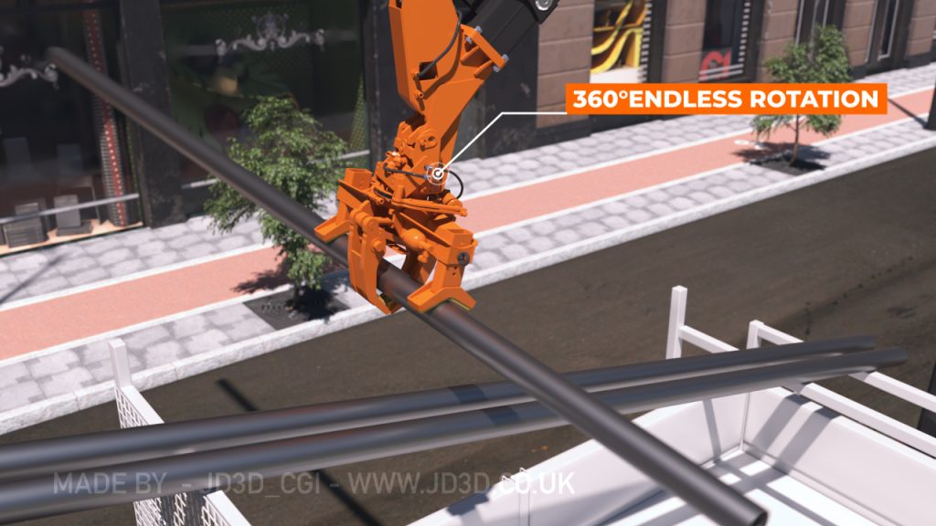 Stiill image from an explainer video animation showing off complex construction machinery